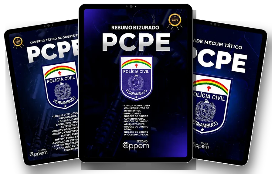 Materiais do Combo PCPE: Caderno Tático de Questões, Apostila Resumo Bizurado e Vade Mecum Tático